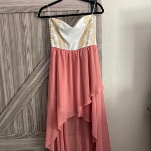 Strapless High Low Dress